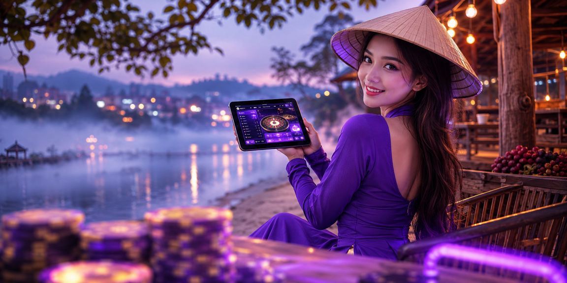 Người chơi tại Đà Lạt xem danh mục trò chơi trên điện thoại di động